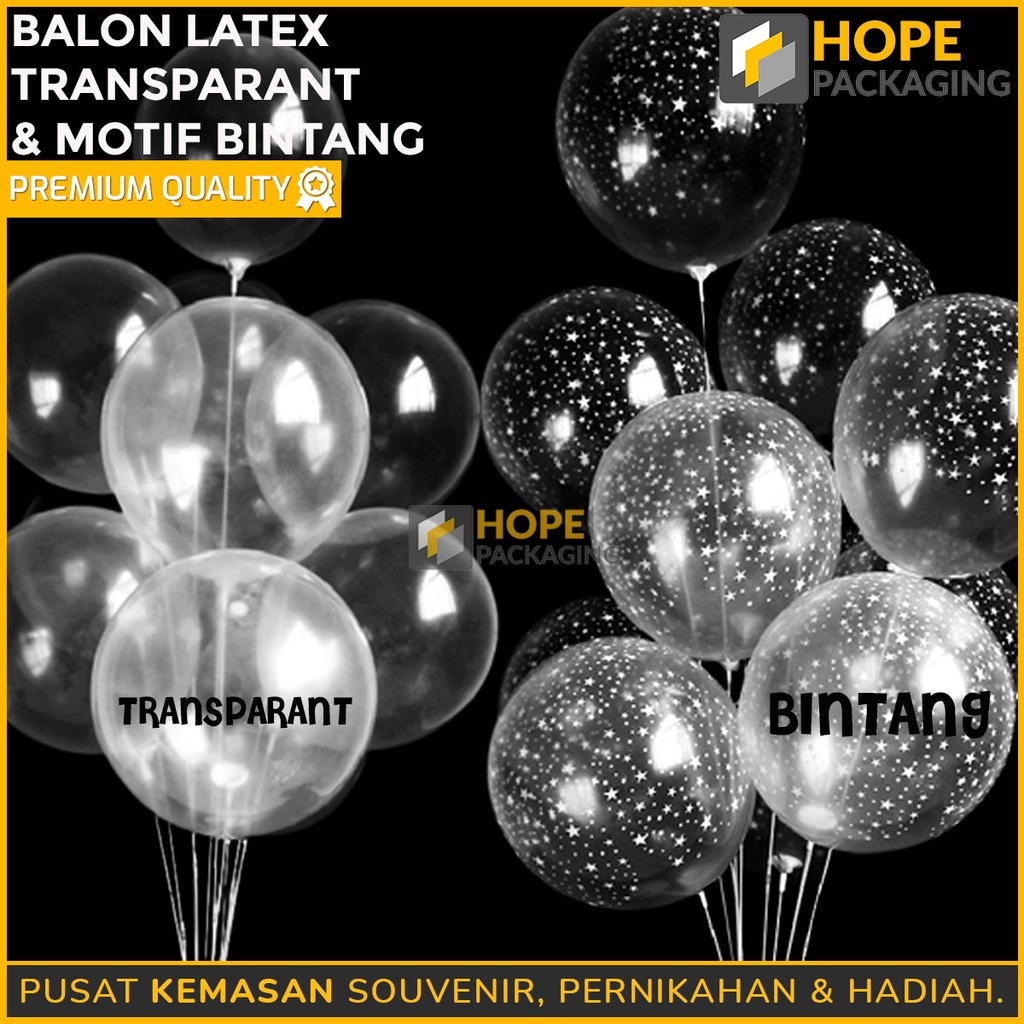 Balon Latex Transparan isi Confetti / Latex Transparant / Balon Confetti / Dekorasi Ulang Tahun / Pernikahan