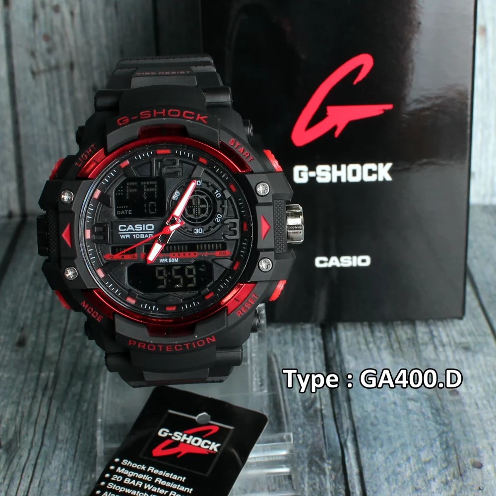 PROMO EDISI SPECIAL GSHOCK Anniversary G8600 Black Red Hitam Merah Jam Tangan Pria & Anak Digital LE