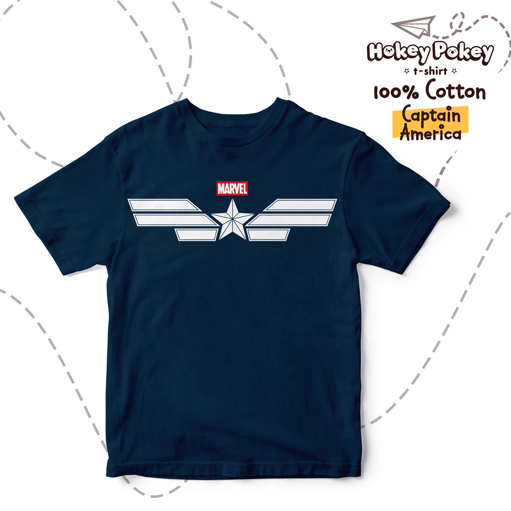 Baju Kaos T Shirt Anak Laki Laki Katun Combed Motif Captain America