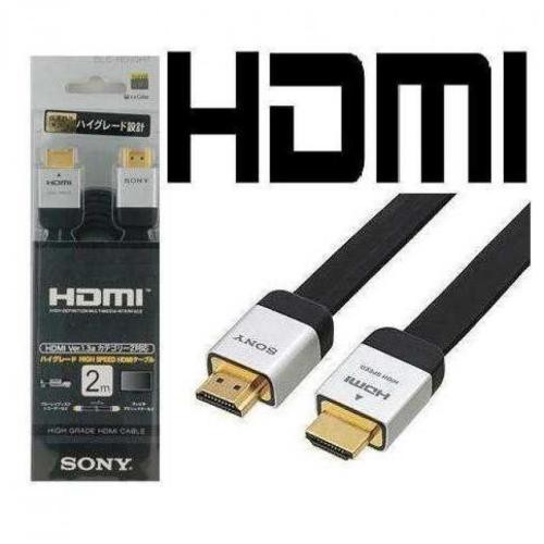 A_    Kabel HDMI SONY Highspeed 2M - Cable HDMI 2 Meter Kabel Pipih 2 Meter Gold Plated