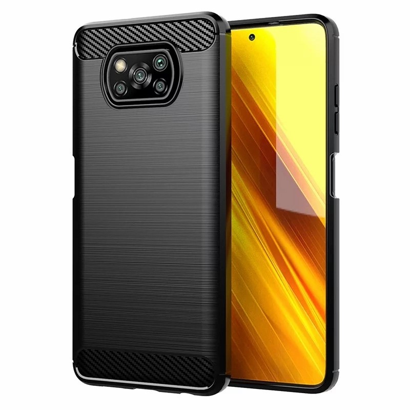 XIAOMI POCOPHONE POCO X3 GT POCO X3 PRO POCO X3 NFC CASE SOFT IPAKY CARBON SILIKON HITAM KARBON CASI