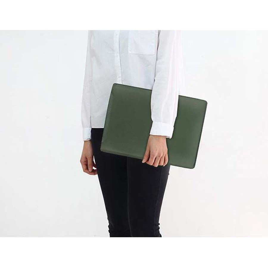 Tas Laptop Softcase Sleeve Slim PU Leather 13 inch - ijo army