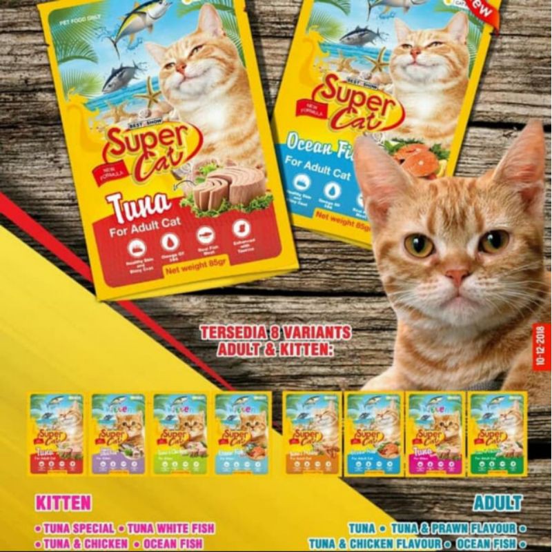 Makanan kucing super cat pouch 85gr adult