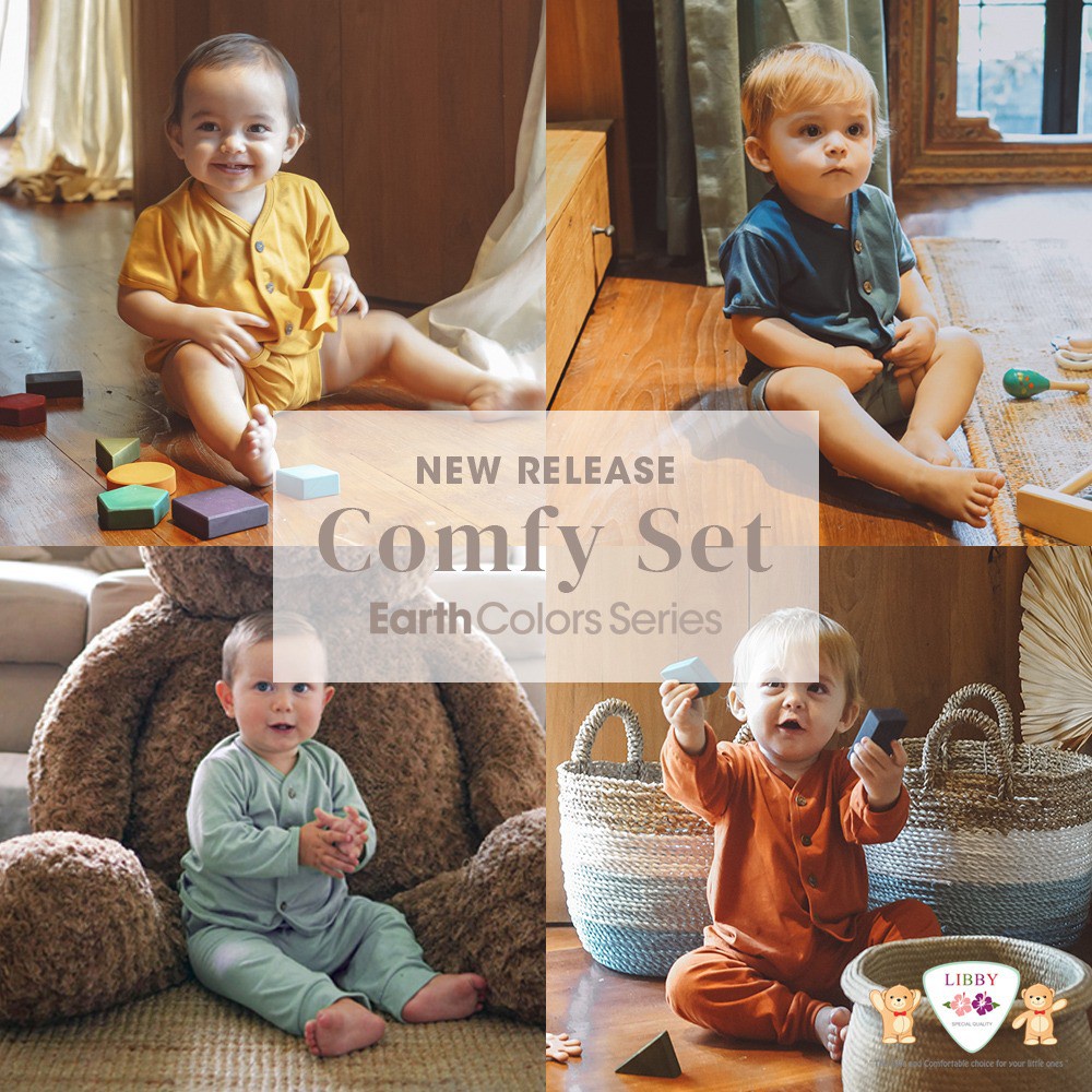 LIBBY EARTH COMFY SET PENDEK (1stel/pack) Warna Random