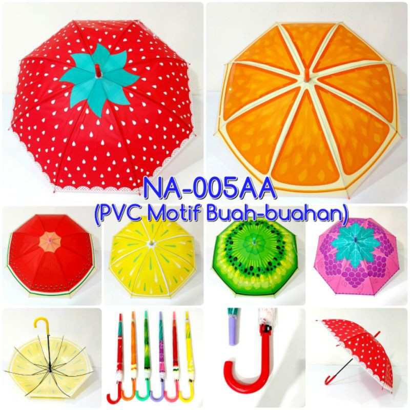 Payung Tongkat PVC Motif Buah