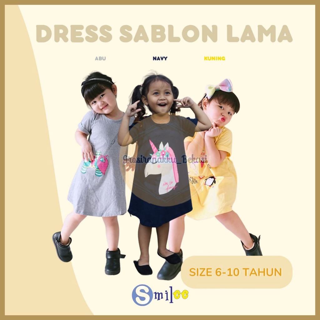 Daster Anak Smilee Sablon Junior Mix Motif Size 6-10 THN