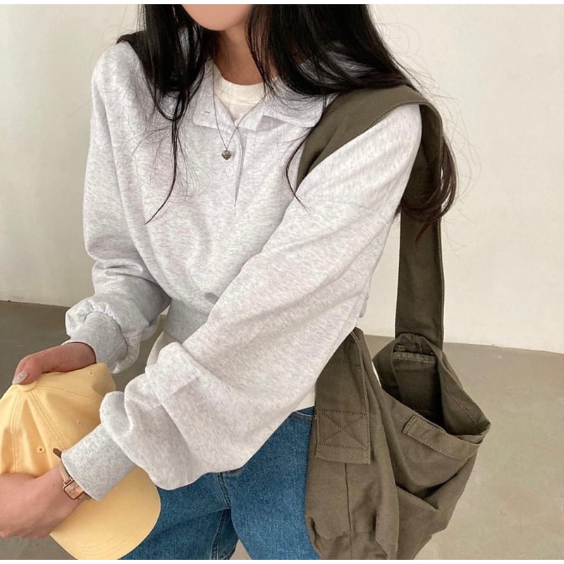 Lily crop sweater wanita korean