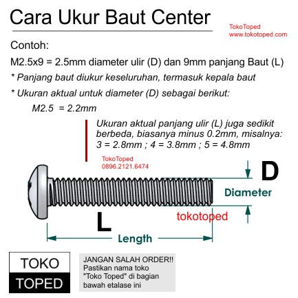 AN 510 Contact Screw | pin center replacement baut M2.5 mur screws