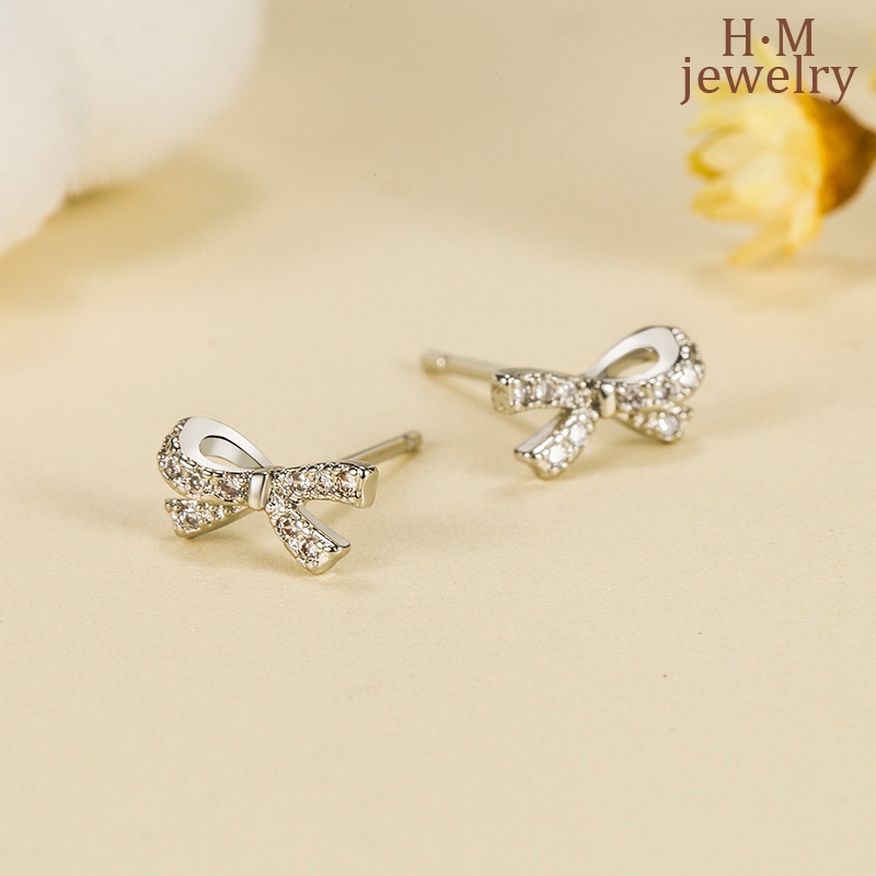 2022 Anting Tusuk Bentuk Hati Aksen Berlian Imitasi Untuk Wanita