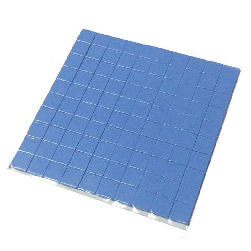 (Ele) Pad Silikon Konduktif Termal Pendingin Gpu Cpu 100mm X 100mm X 1mm Warna Biru / Putih