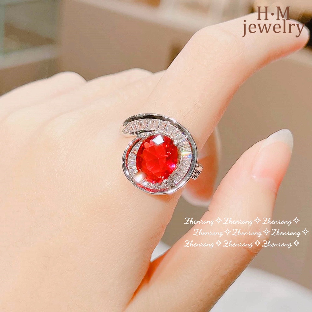 Sapphire Cincin Berlian Merah Model Twist