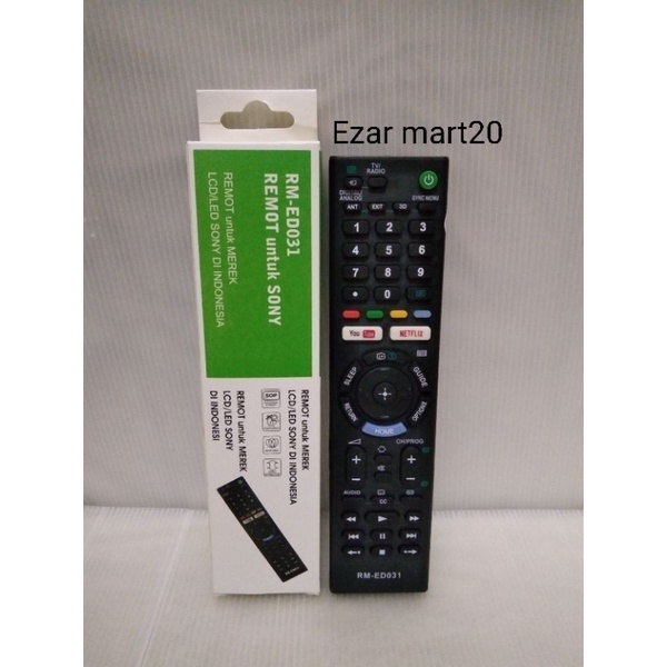 REMOTE TV LCD/LED SONY BRAVIA SMART NETFLIK ED031