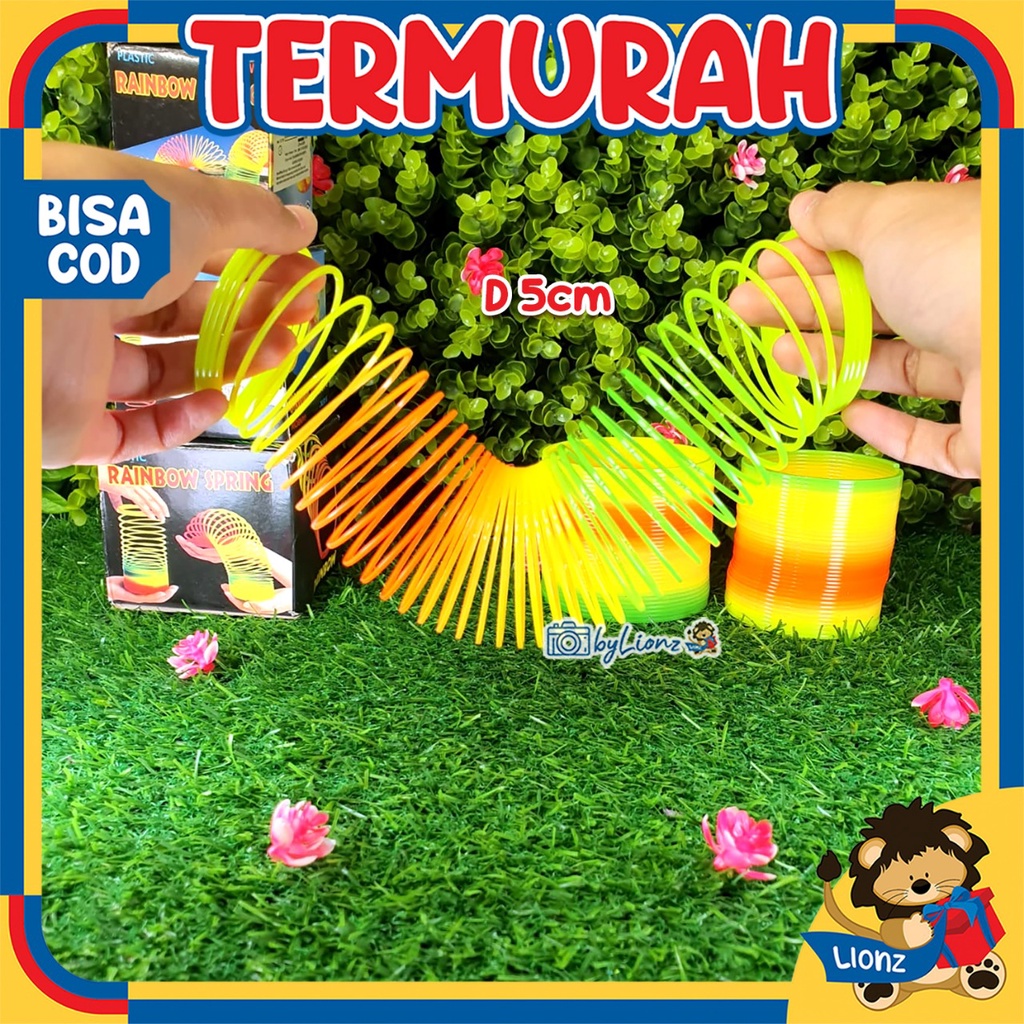 Magic Rainbow Spring Slinky Toy mainan klasik per pegas spiral pelangi