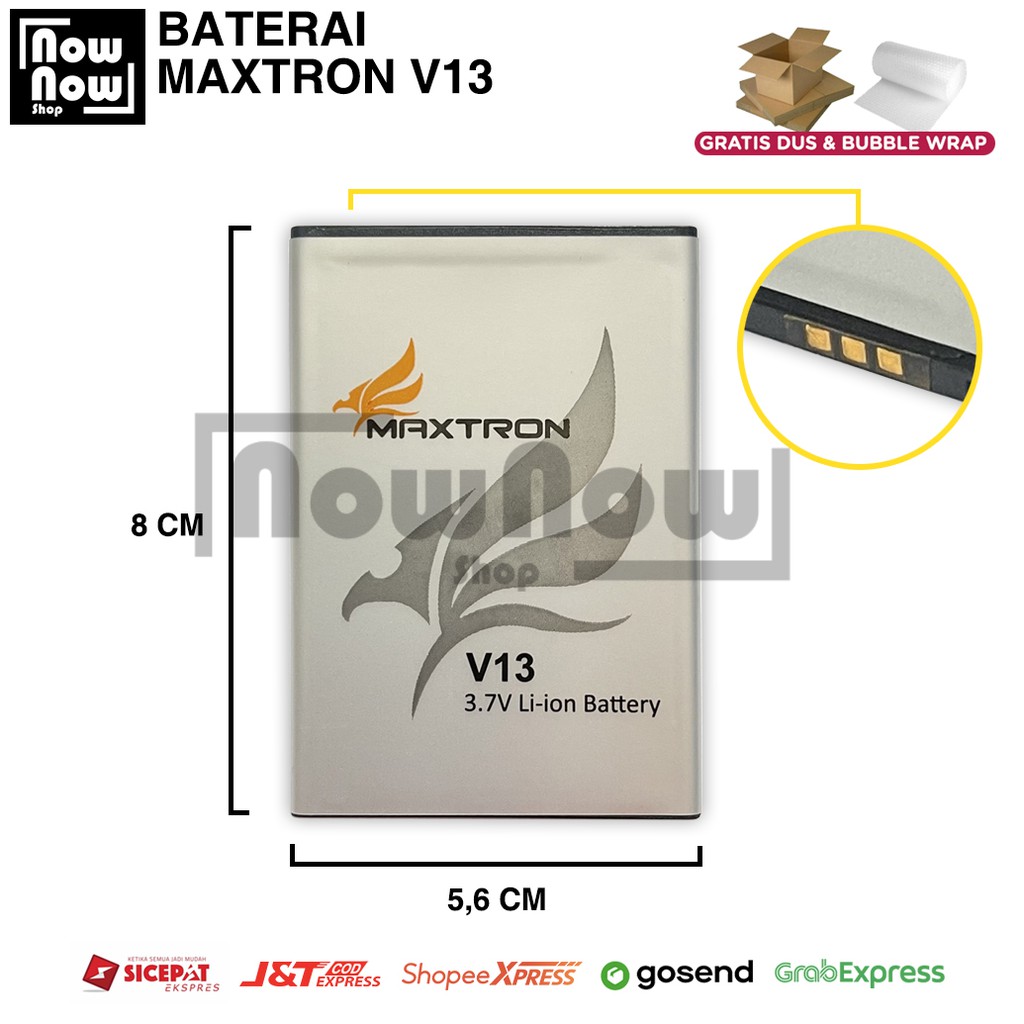 Baterai Maxtron V13 V 13 Double Power Batre Batrai Batere Baterei HP Handphone