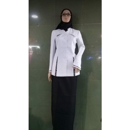 blazer baju hitam putih PNS seragam putih  PNS wanita blazer kode RO
