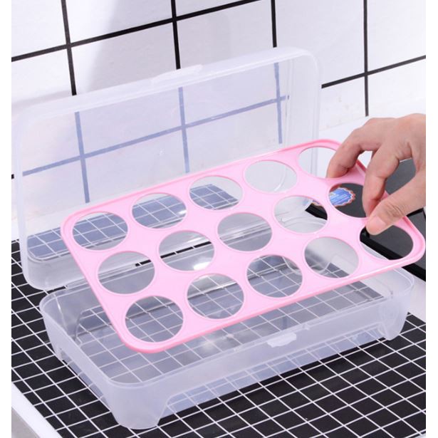 ☛TK☚ R570 Kotak Telur / Tempat Penyimpanan Telor/ Box Telur 15 Sekat / Egg organizer