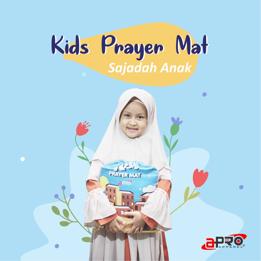 Sajadah Anak Premium Empuk Elegan Motif Printing Sejadah Prayer Mat Anti Slip Original Apro Apparel