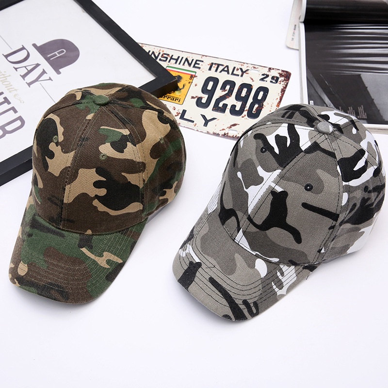 Topi baseball Motif Camo Gaya Militer Untuk Musim Panas