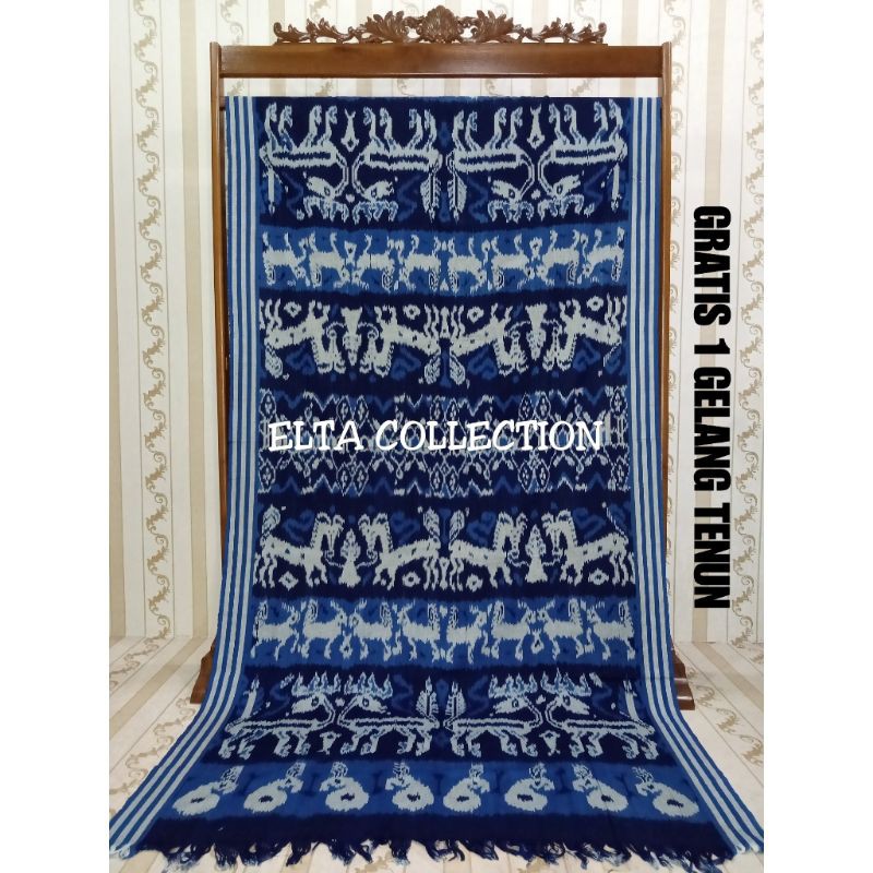 Kain tenun ikat etnik blanket motive Sumba