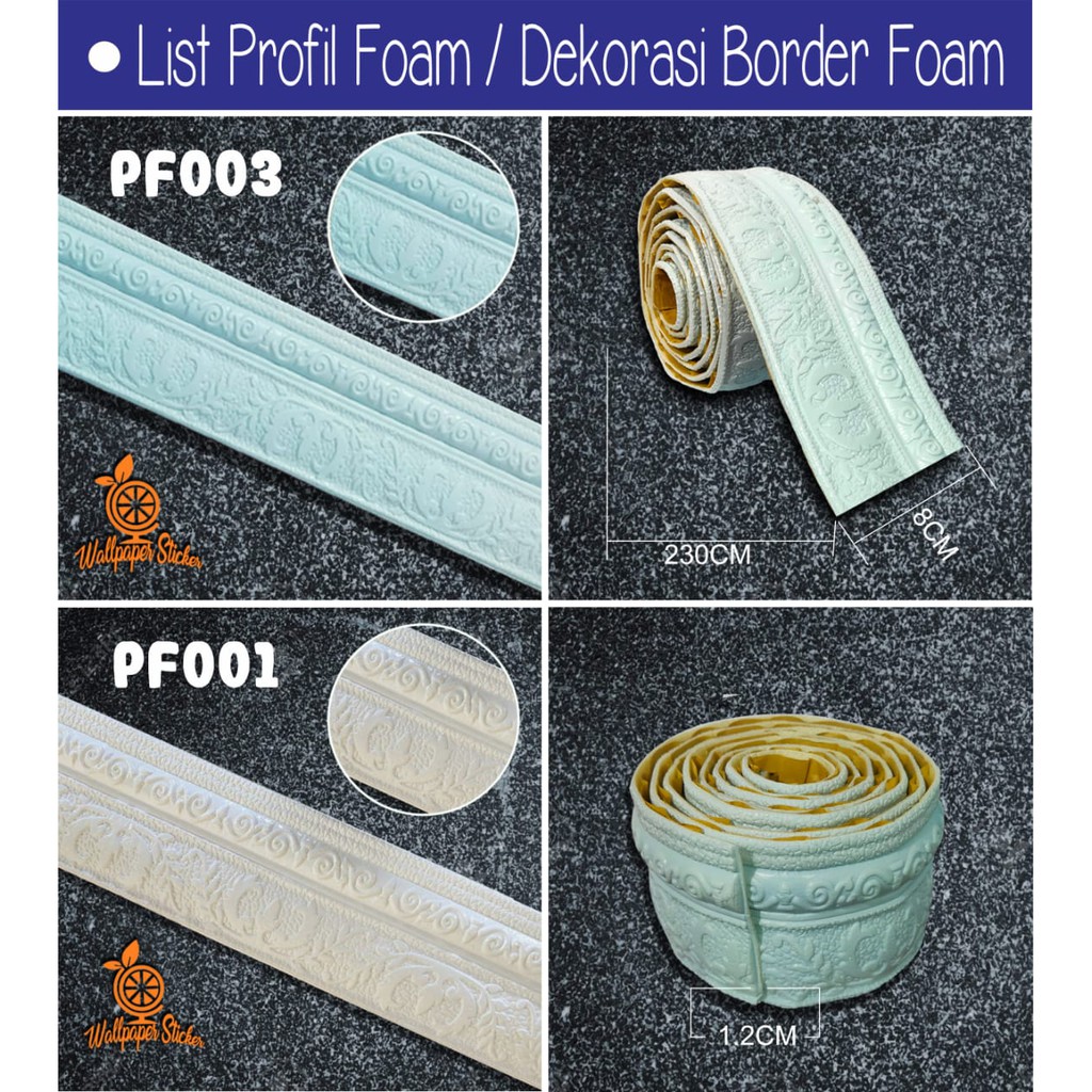 List border foam List profil foam List timbul 3 dimensi Moulding Dekorasi Dinding Plafon Vintage Borders 8cm X 22m best seller