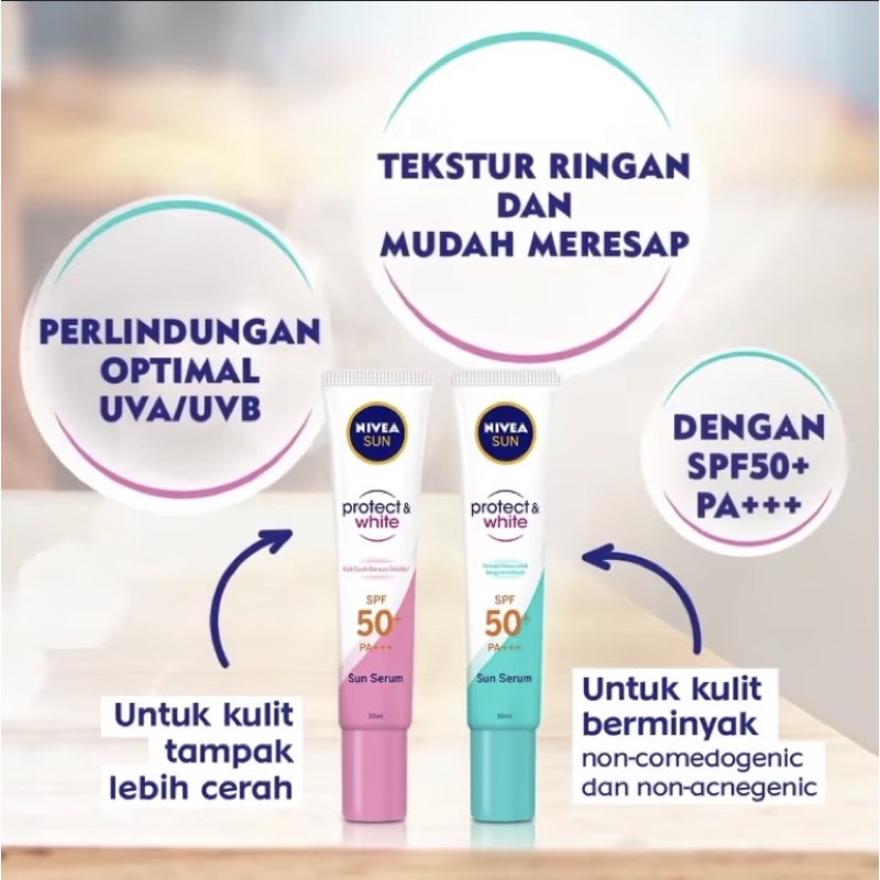 NIVEA Sun Face Protection Serum SPF 50+ Pa +++ / Oil Control Instant Aura Sunscreen Sun Screen Tabir Surya