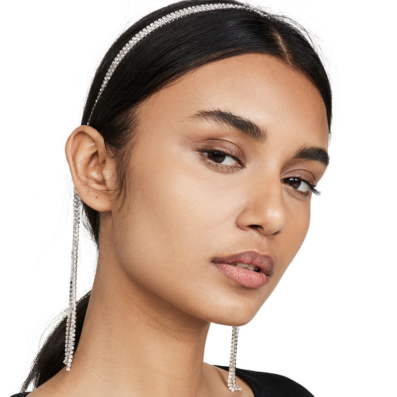 Korean Korean Multi-row Rhinestone Tassel Hair Band/Women Retro Princess Girl Hairbands/Bling Crystal Crown Chain Wedding Jewelry