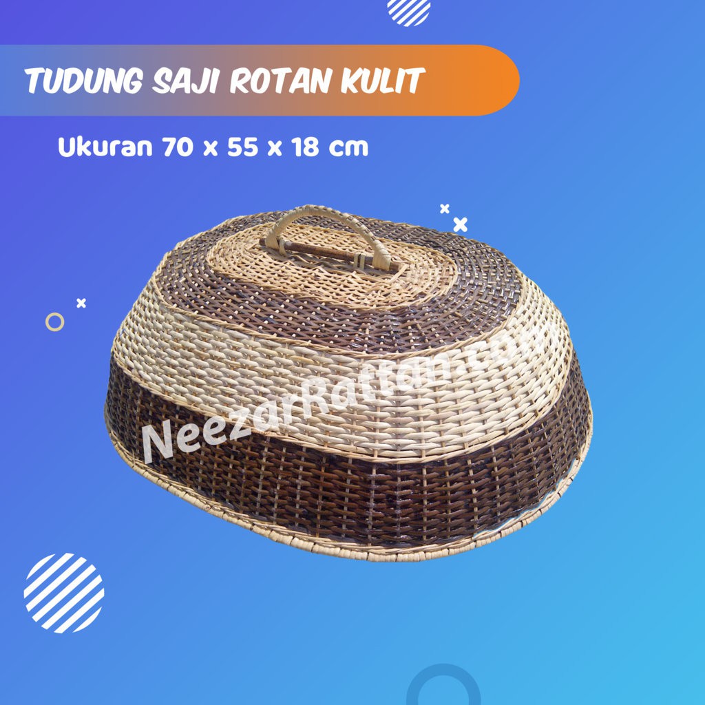 Tudung Saji Penutup Makanan Rotan Unik Kulit Coklat | Shopee Indonesia