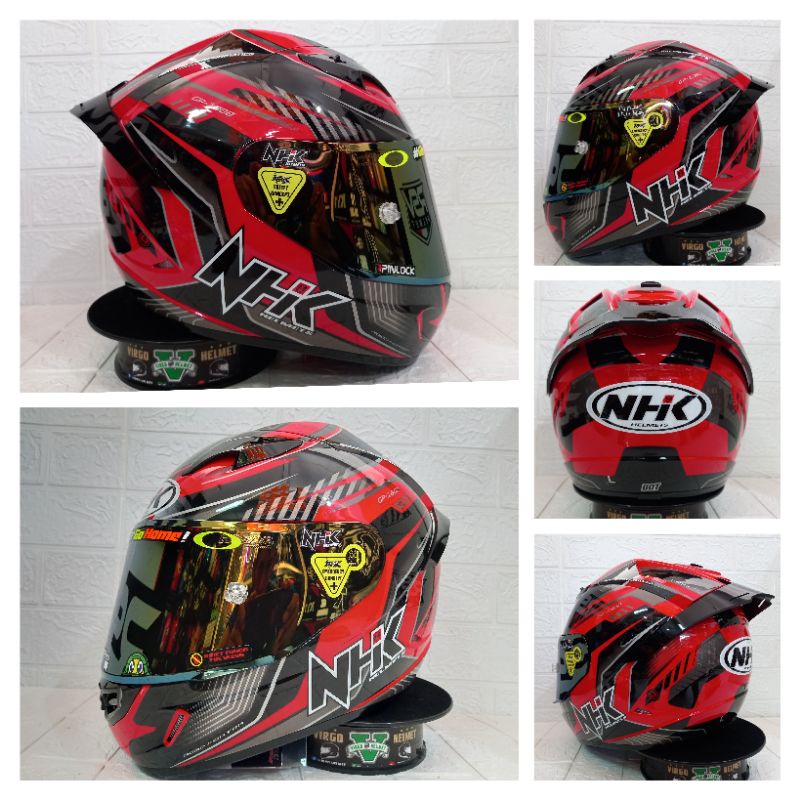 HELM NHK GP1000 PLASMA BLACK RED PAKET GANTENG