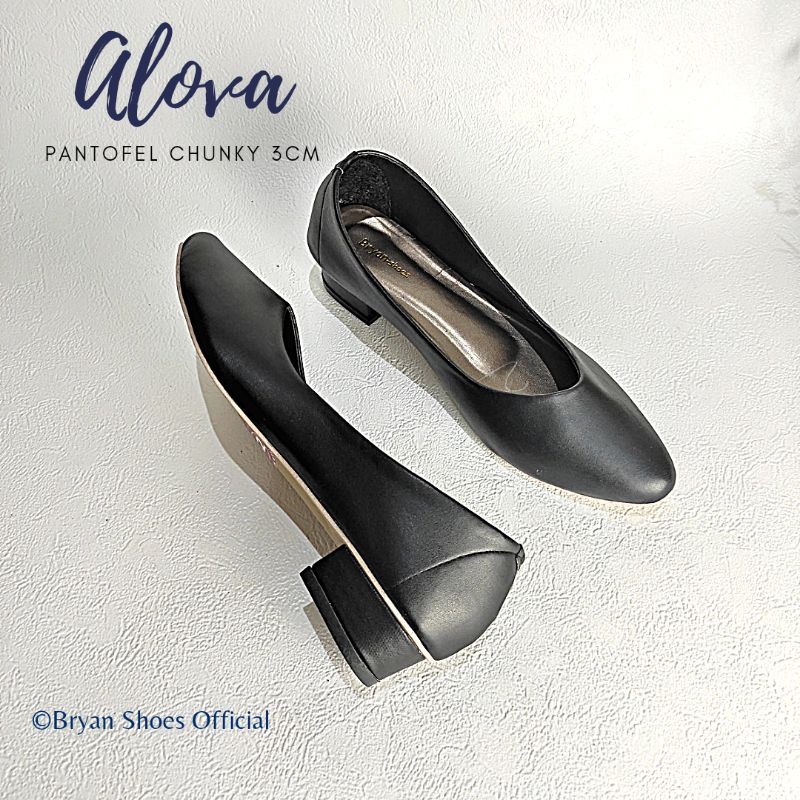 Bryan Alova Pantofel Heels 3cm Formal Suede BigSize Oversize Jumbo Sepatu Hak Tahu Kerja Kantor