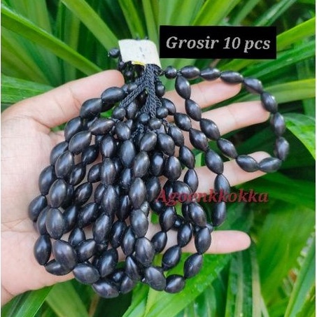 Grosir 10 pcs Gelang oval full hitam kokka kaukah