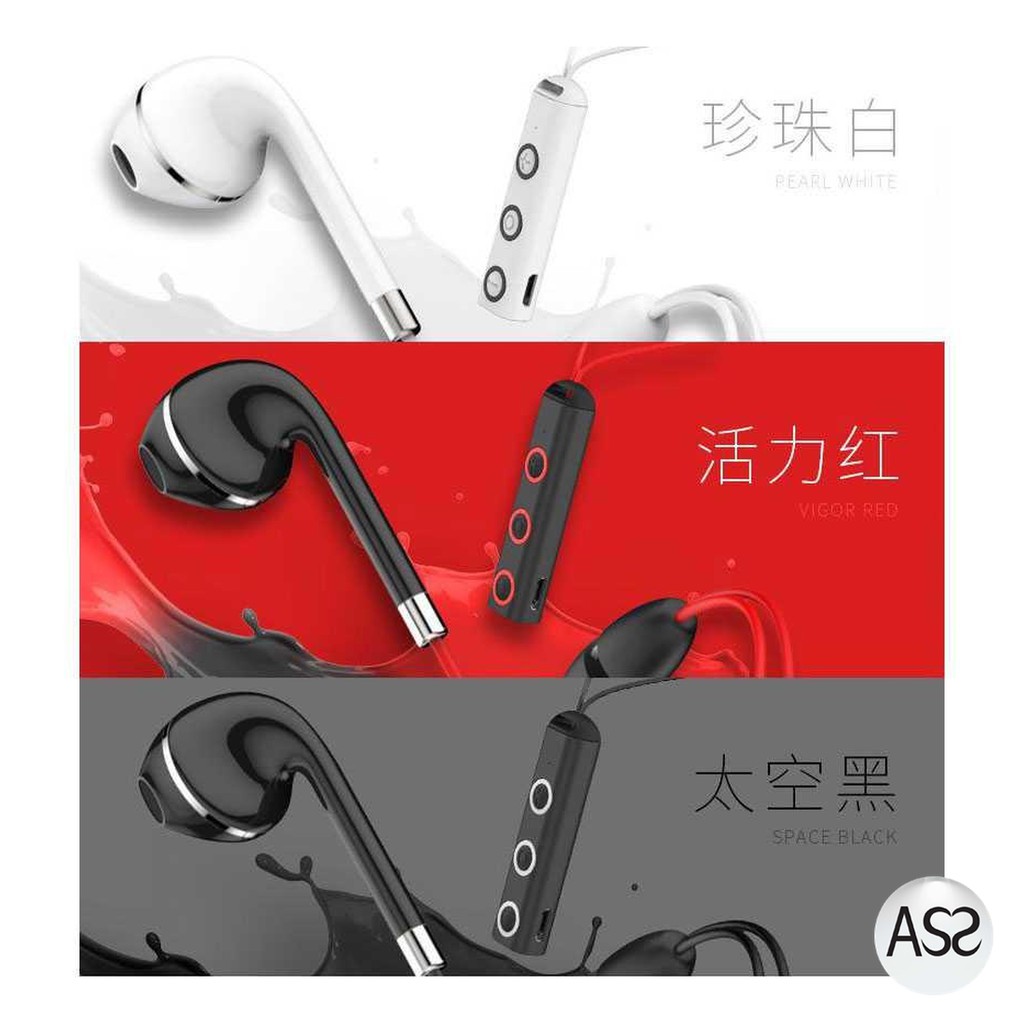 ASS Shop - Earphone Bluetooth V4.1 + EDR Sports dengan Neckband Magnetic