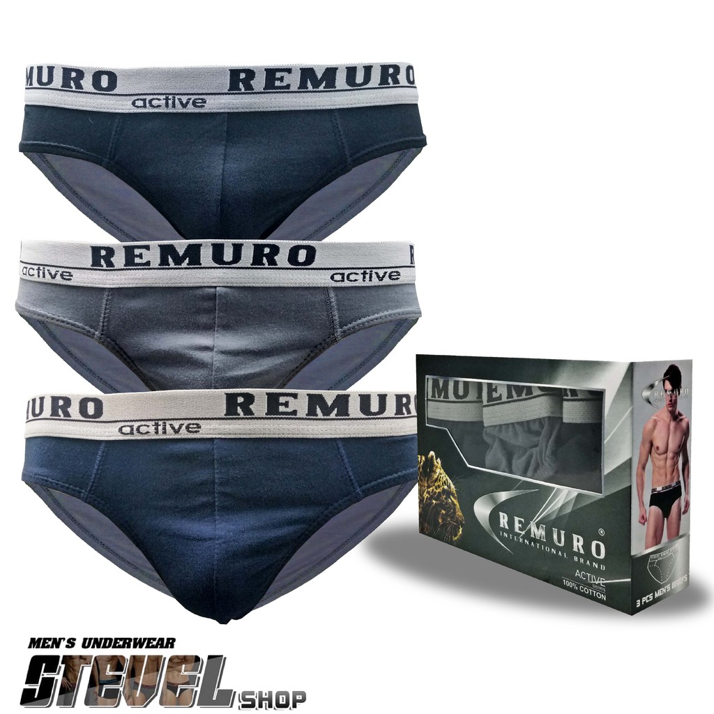  Celana  dalam  pria  murah merk  REMURO Active Grey 3 pcs Big 