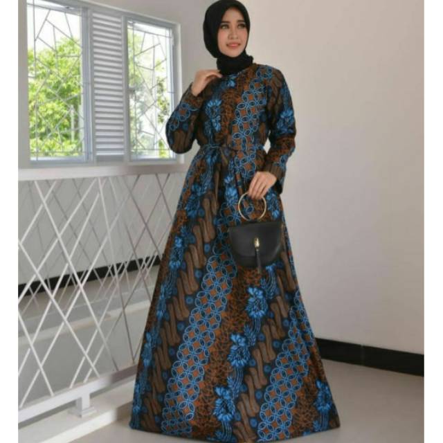 Gamis batik seno biru