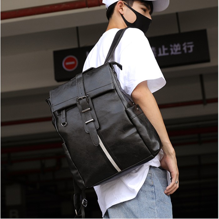 Tas Ransel Kulit Pria Backpack Sekolah Kuliah Pria Keren