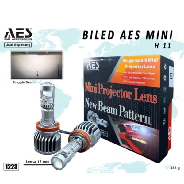 Biled AES Laser Mini 9005 9006 H11 H7 New Beam Patern Merk AES - H11 Limited
