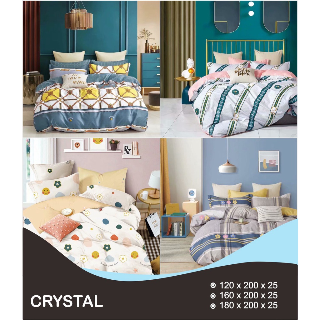 Sprei Set Sandy Collection Crystal Series Microfiber Extra King 200x200 Tinggi 25cm