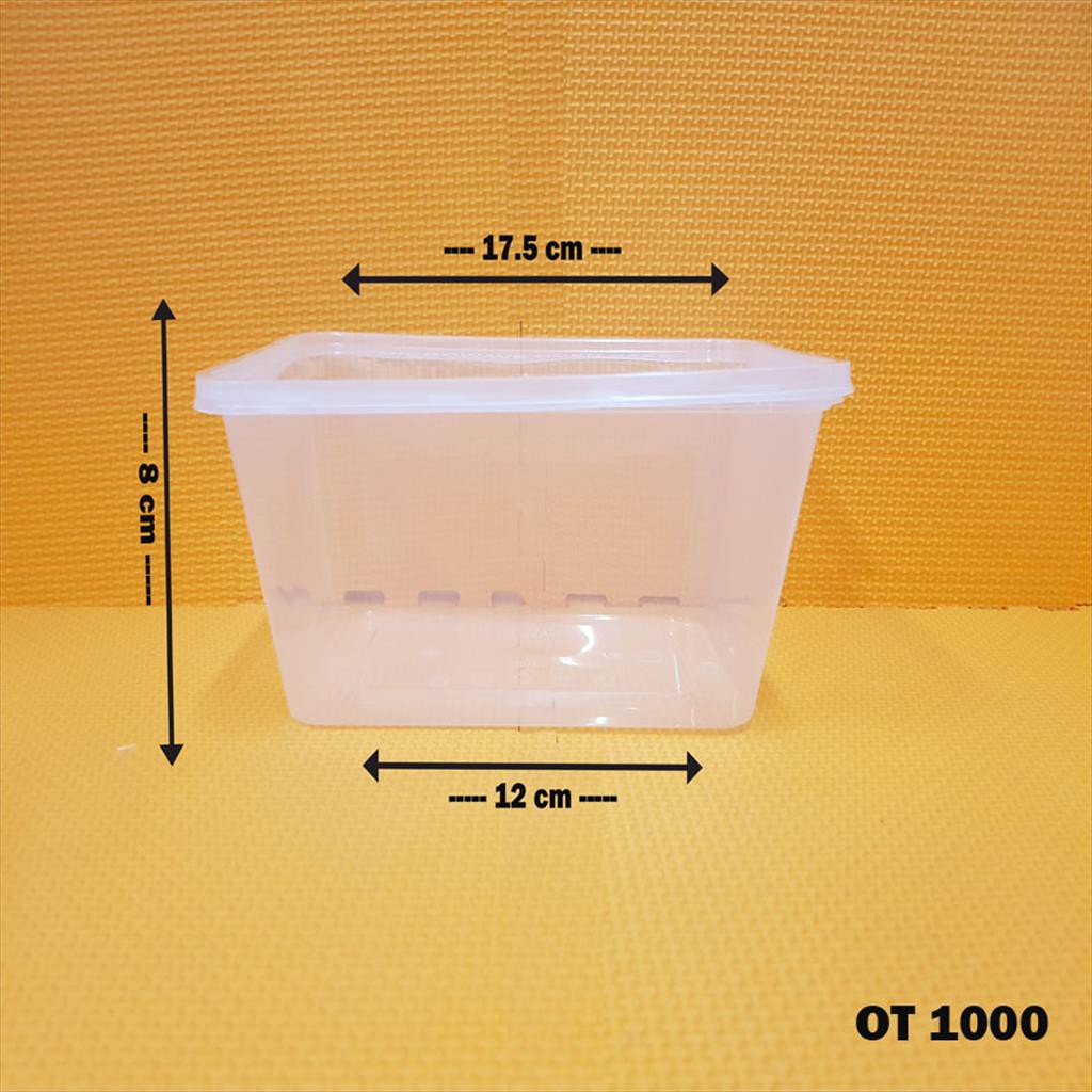 Kotak Makan Plastik 1000ML THINWALL RECTANGLE / Food Container / isi 25 / OTIPACK OT1000