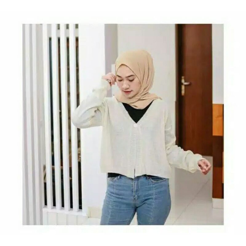 W&amp;D~RAJUT CROP/RAJUT KANCING BATOK#RAJUT WANITA TERBARU/RAJUT LENGAN PANJANG/CARDIGAN RAJUT