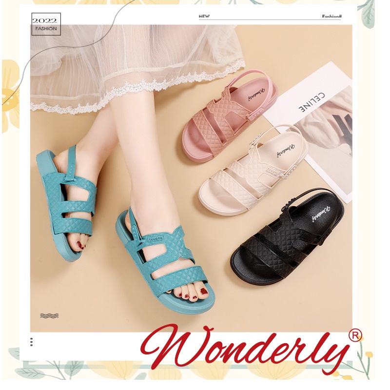 Wonderly Sandal Slop Wanita Flat 2021-5 PVC