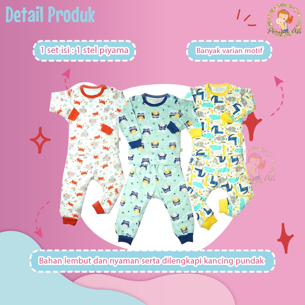 Libby Set Oblong Motif Setelan Piyama Pajamas Lengan Panjang Bayi Dan Anak By Mallpompaasi