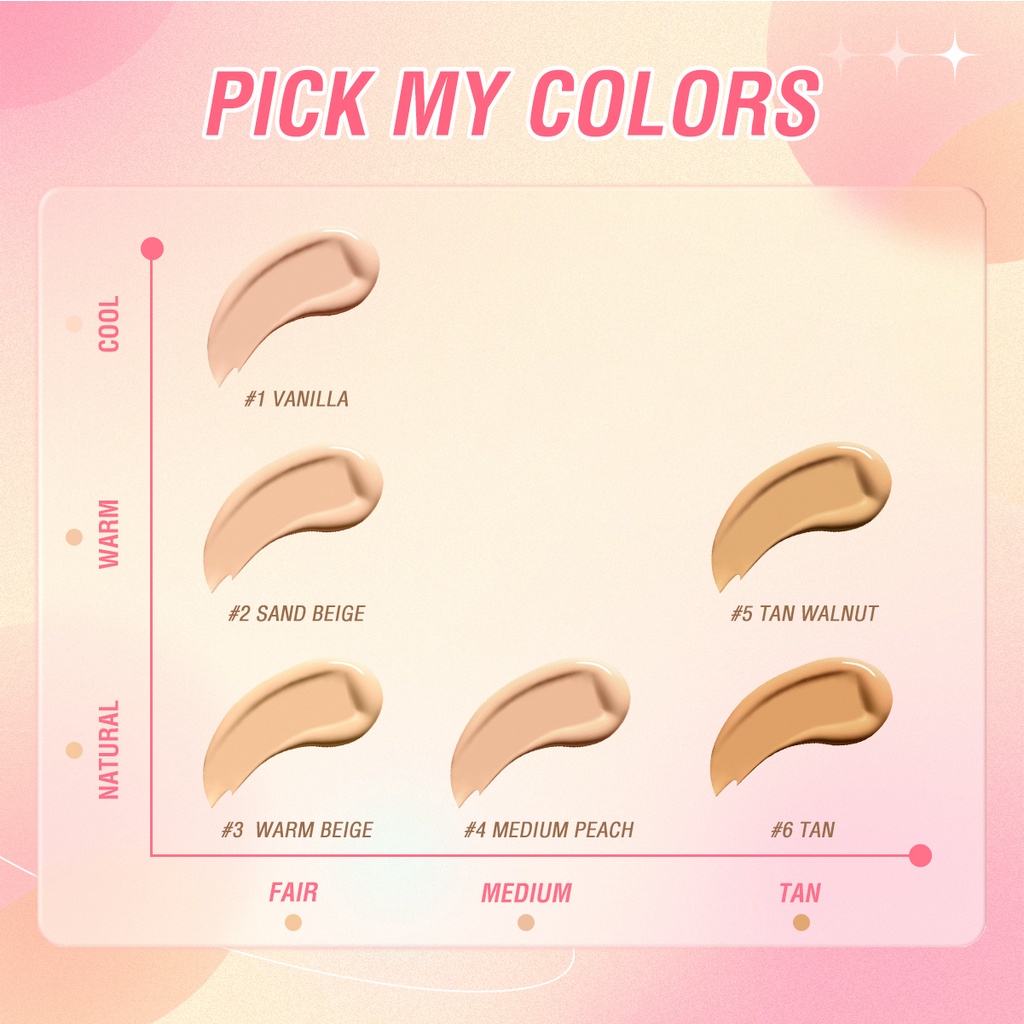 PINKFLASH OhMySelf Weightless Long Lasting All-day Tahan Air Matte Foundation 6 Colors