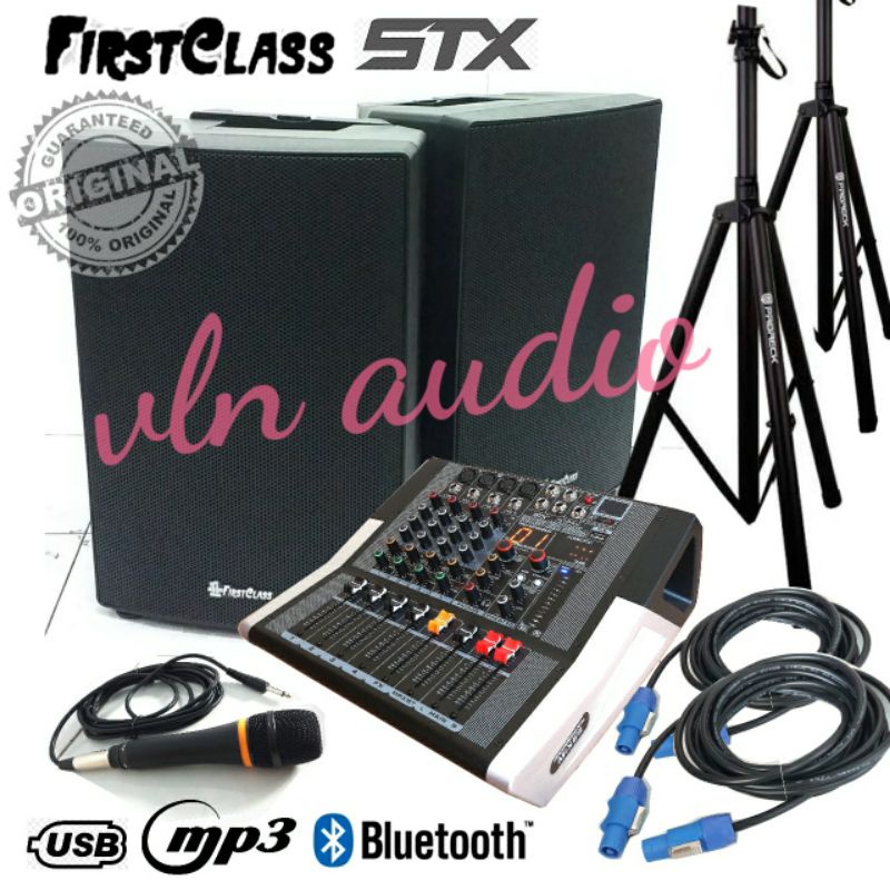 PAKET SOUND SYSTEM 15 IN SPEAKER PASIF DAN POWER MIXER 4 CH STX