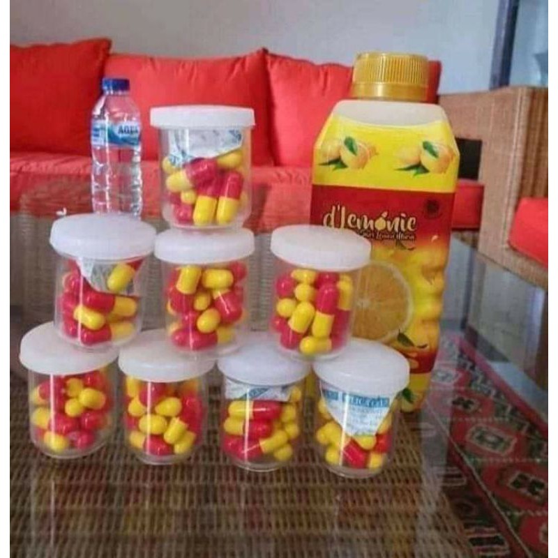 PAKET ADEL SUPER 15 HARI (lemon 1 botol dan kapsul 15)   pelangsing adel apel super