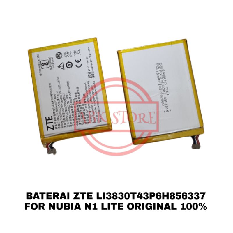 BATRE BATERAI BATTERY ZTE LI3830T43P6H856337 FOR NUBIA N1 LITE ORIGINAL 100%