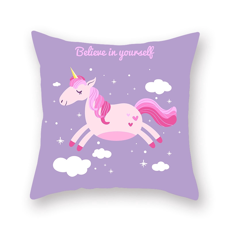 45x45cm Sarung Bantal Sofa Motif Kartun Hewan Unicorn Shopee