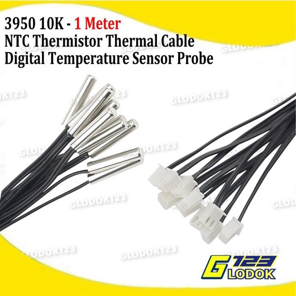 Thermistor NTC 3950 10K Sensor Waterproof Temperature Probe Suhu Air