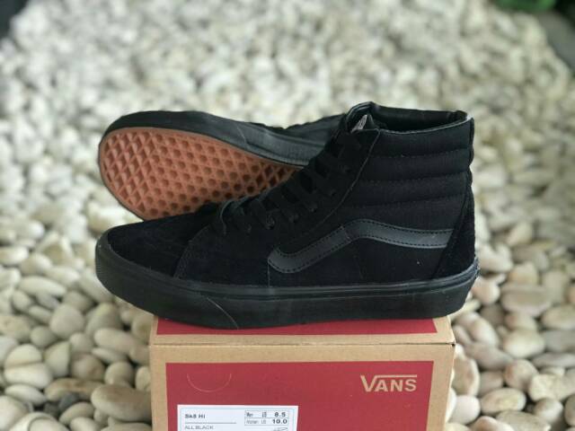 OBRAL VANS PREMIUM SK8 HIGH FULL BLACK WAFFLE DT