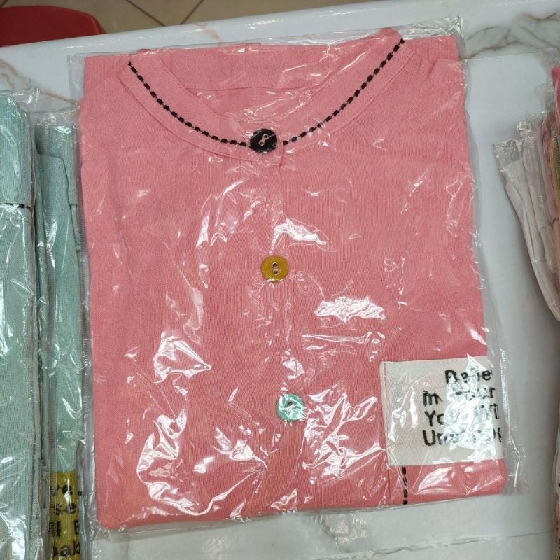 kemeja wanita /kerah sanghai/new model/bahan premium import/termurah/terkeren-pink terang 2429