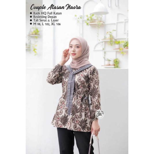 tey-17 Batik wanita ASJ SA HRB026 Kenongo Kemeja Tosca Pendek hj02-Blouse C