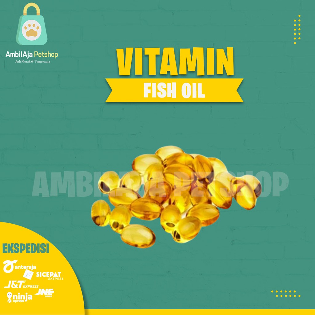 Minyak Ikan Fish Oil isi 100pcs - Vitamin untuk Kucing dan Anjing